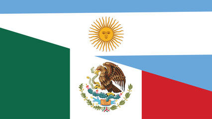 Argentina and mexico flag fusion design