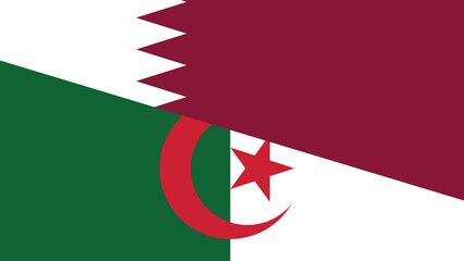 Algeria and qatar flag fusion design