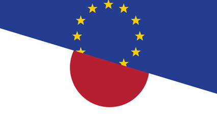 Europe and japan flag fusion design
