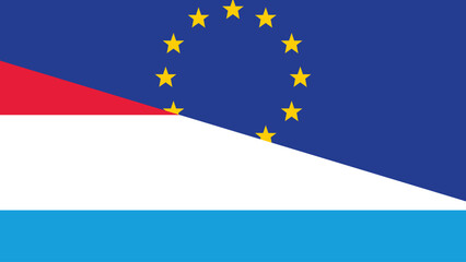Europe and luxombourg flag fusion design