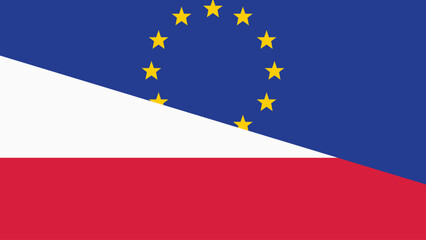 Europa and poland flag fusion design