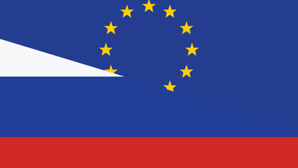 Europa and russia flag fusion design