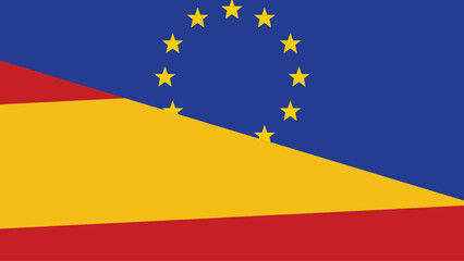 Europa and spain flag fusion design