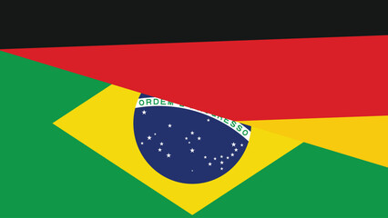 Germany and brazil flag fusion design