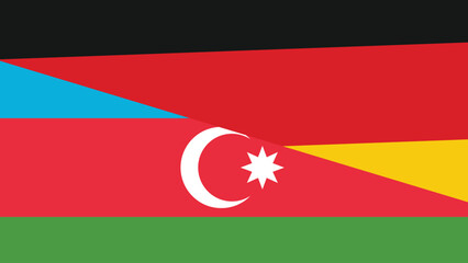 Germany and azerbaijan flag fusion design