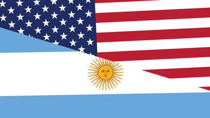 Usa and argetina flag fusion design