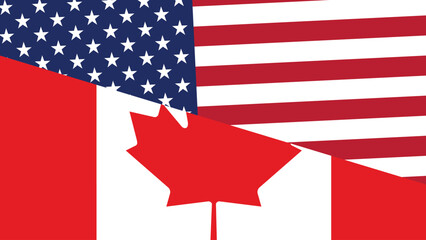 Usa and canada flag fusion design