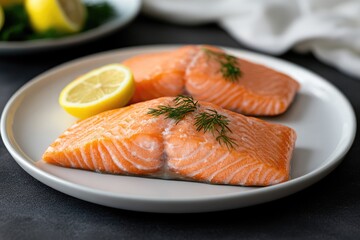 Healthy lifestyle meal with fish and vegetables