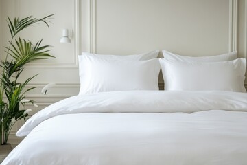 Elegant Silk Sheets on Bed with Minimalist Accessories