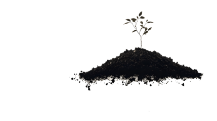 falling soil earth isolated on white