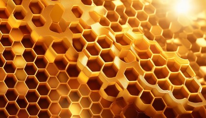 honeycomb close up golden cells