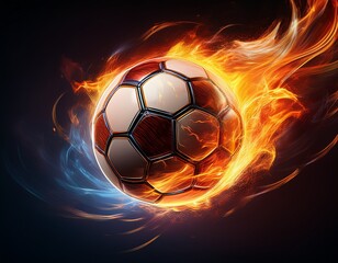 Fototapeta premium fiery soccer ball in motion