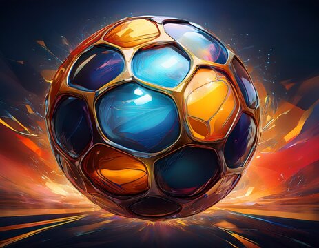 abstract soccer ball digital art