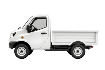 White small clean delivery truck ready for your design isolated on white background