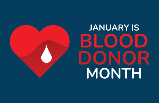 National Blood Donor Month – January Vector Illustration