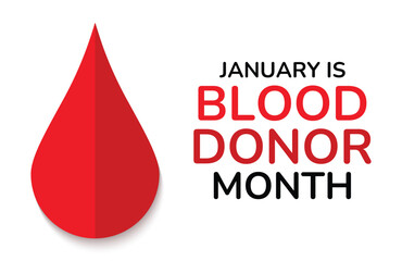 National Blood Donor Month – January Vector Illustration