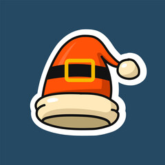 Santa Claus sticker hats. Vector