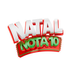Natal Nota 10 Selo 3D PNG Transparente