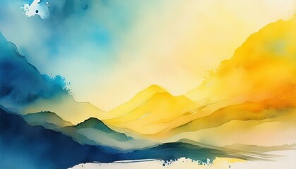 watercolor background of serene atmosphere with hints of yellow and blue peaceful natural gradient with calming effect watercolor abstract wallpaper with a serene and artistic atmosphere