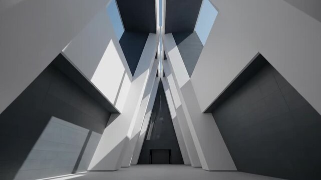 Abstract Architecture With Dramatic Shadows And Perspective