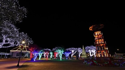 The Christmas theme at Marktplatz in downtown Fredericksburg, Texas, is a celebration of its rich German heritage. The decorations create a traditional Weihnachtszeit (Christmas season) atmosphere