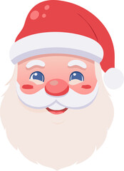 Traditional Santa Claus Face Portrait with Cheerful Smile