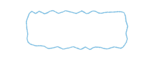 Wavy outline quote box frame in blue chalk style. Fluid banner and speech rectangle as background with border and textbox for modern graphic use. Rectangle with border for creative template.