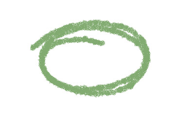 Chalk round quote bubble outline icon in green with speech and message box for background. Circle and communication highlight as isolated icon, great for modern quote, message, chat concepts.