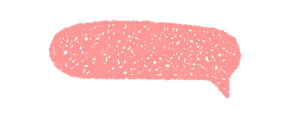 Pink chalk bubble forms an organic speech rectangle with scribble style. Conversation, chat, message or comment textbox offers a graphic talk element for creative communication design.