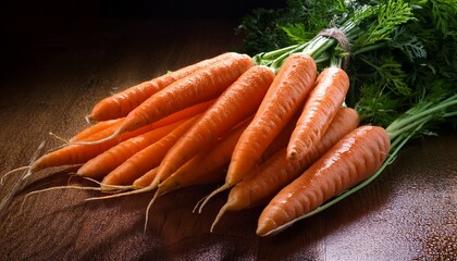 fresh orange carrots bunch healthy vegetables