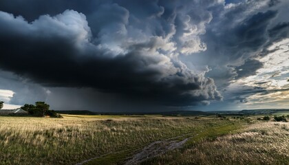 dramatic storm clouds forming in a moody sky hinting at an impending weather change