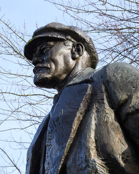Seattle - November 9, 2025; Closeup of bronze statue of Lenin by sculptor Emil Venkov in Freemont neighborhood of Seattle