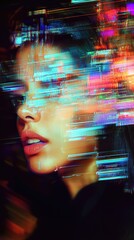 A woman's face is blurred and pixelated