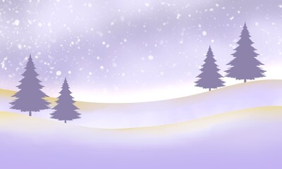 Obraz premium Aesthetic abstract tree in snow