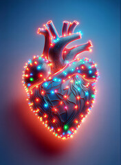 Christmas Heart made by glowing lights