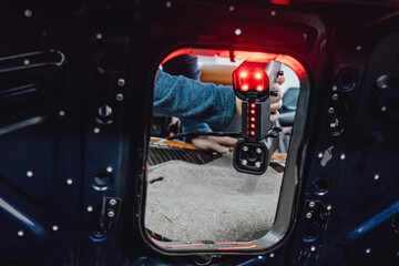 Precise 3D scanning of car trunk geometry for CAD reference measurement custom automotive part creation prototyping fitment modeling and reverse engineering workflow