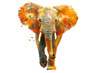African elephant isolated on white background