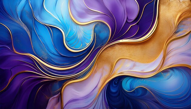 colorful abstract background with vibrant shades of blue purple and soft gold highlights