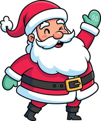 Santa claus christmas holiday character vector illustration festive design isolated on transparent background, Vector