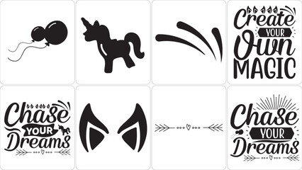 Inspirational quotes and unicorn graphics for crafting