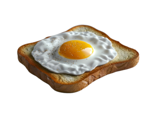 fried egg with toast realistic 3D isolated on white background