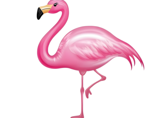 pink inflatable flamingo isolated on transparent background