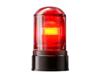 red emergency light isolated on transparent background