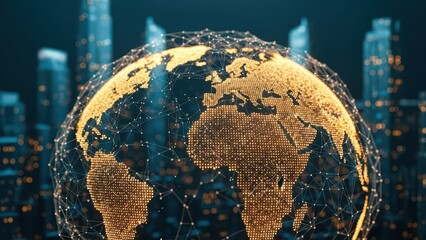 Digital Global Network Connecting World Cities