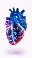 Neon Realistic Heart with Christmas Lights