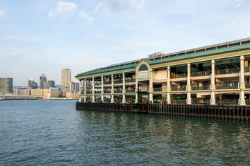 Naklejka premium Star Ferry Pier in Hong Kong without ships