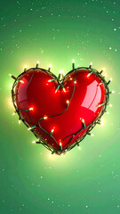 Bold 3d Christmas Lights Heart