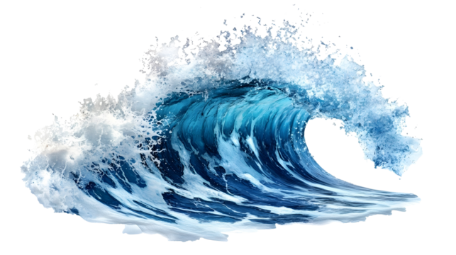 water wave splashing isolated on white