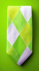 Argyle Tie on Green Background
