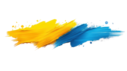 Vibrant brush strokes on transparent background